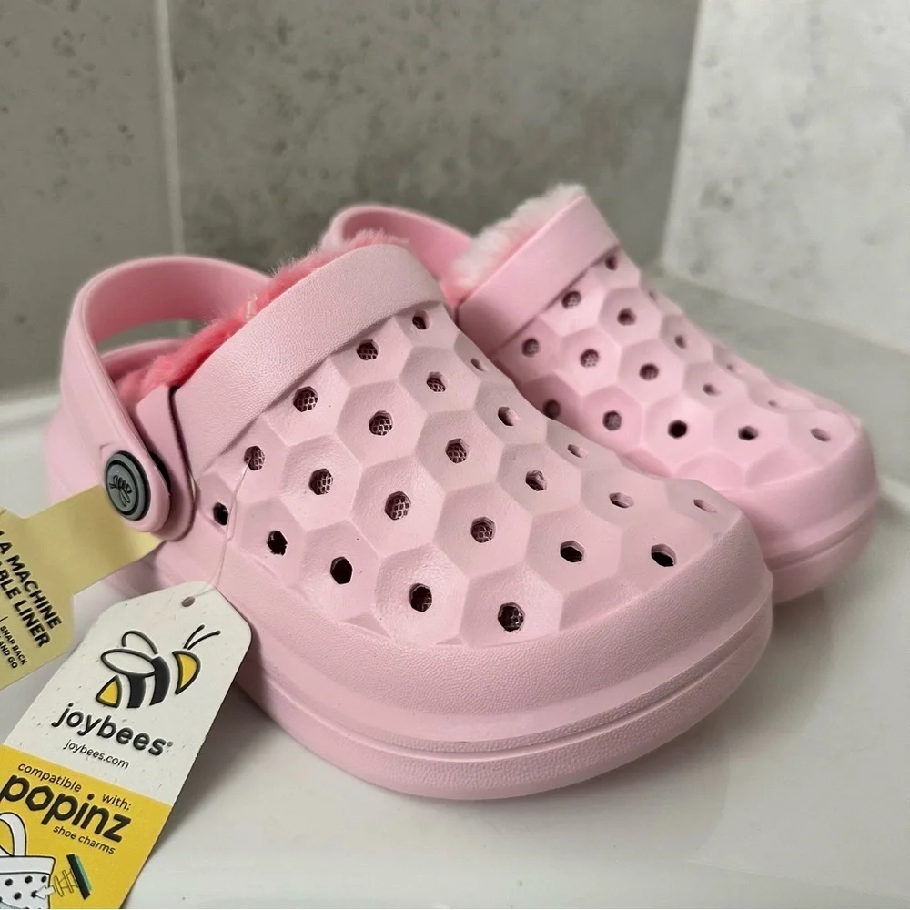 Joybees Varsity Lined Pink Clogs Size 8